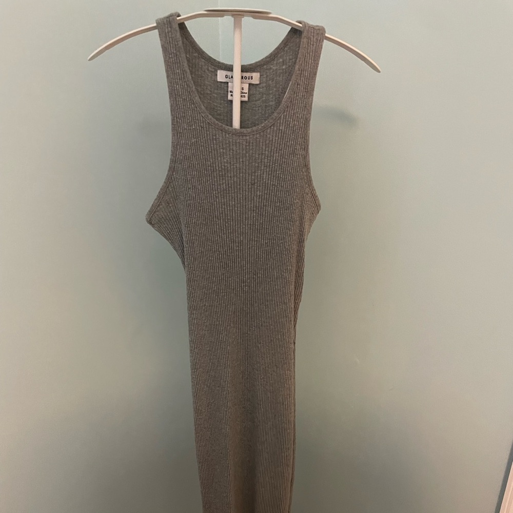 Glamorous gray ribbed midi dress size small